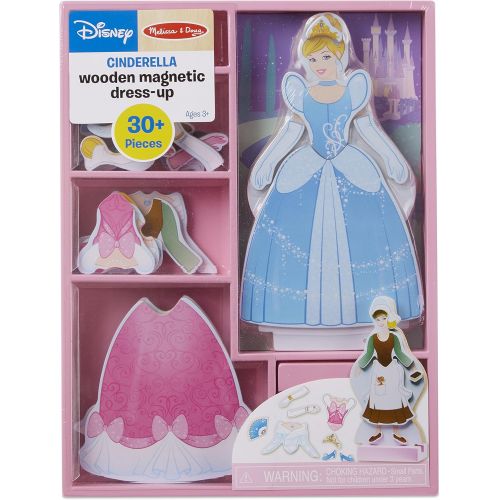  Melissa & Doug Disney Cinderella Magnetic Dress-Up Wooden Doll Pretend Play Set