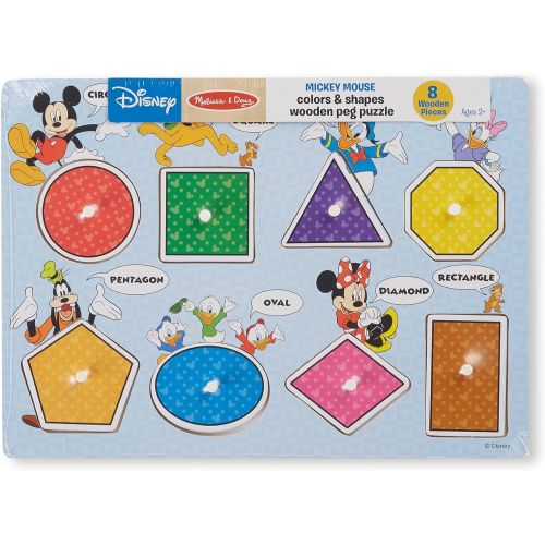  Melissa & Doug Mickey Mouse Clubhouse Wooden Shapes & Colors Peg Puzzle