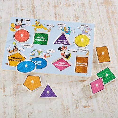  Melissa & Doug Mickey Mouse Clubhouse Wooden Shapes & Colors Peg Puzzle