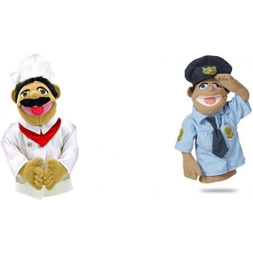  Melissa & Doug Chef Puppet with Detachable Wooden Rod for Animated Gestures & Police Officer Puppet