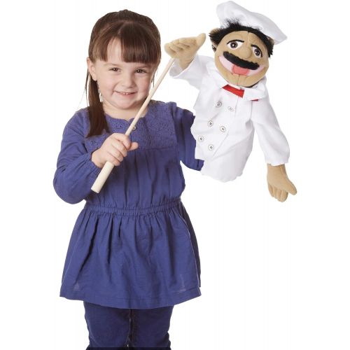  Melissa & Doug Chef Puppet with Detachable Wooden Rod for Animated Gestures & Police Officer Puppet