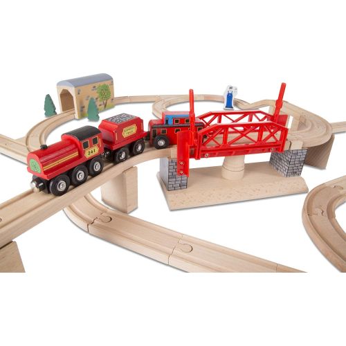  Melissa & Doug Swivel Bridge Train Set