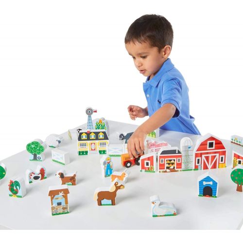  Melissa & Doug Wooden Farm & Tractor Play Set