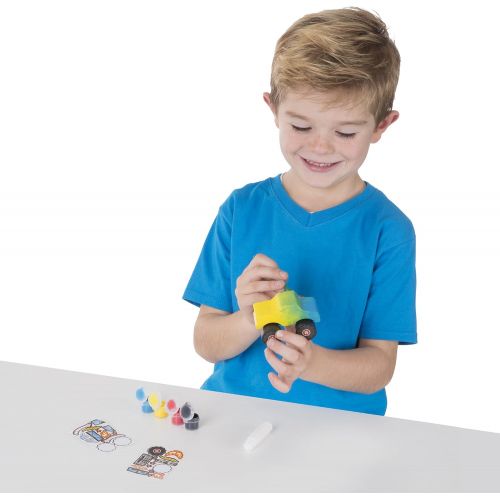  Melissa & Doug Paint & Decorate Your Own Wooden Vehicles Craft Kit 2 Pack  Monster Truck, Train