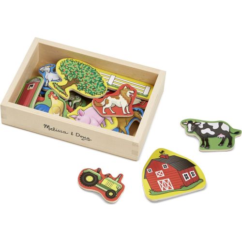  Melissa & Doug 20 Wooden Farm Magnets in a Box
