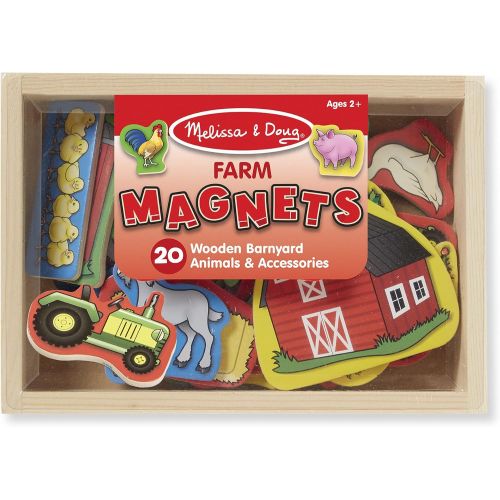  Melissa & Doug 20 Wooden Farm Magnets in a Box