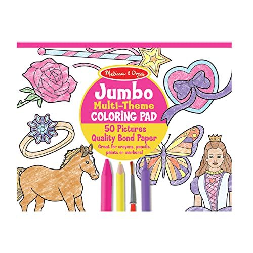  Melissa & Doug Jumbo Coloring Pad - Horses, Hearts, Flowers, and More