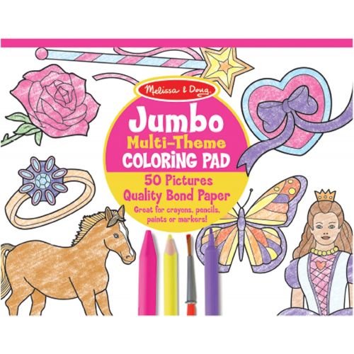  Melissa & Doug Jumbo Coloring Pad - Horses, Hearts, Flowers, and More