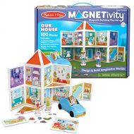 Melissa & Doug Magnetivity Magnetic Building Play Set  Our House with Vehicle (100Piece)