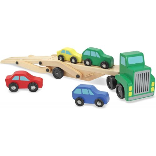  Melissa & Doug Car Carrier Truck & Cars Wooden Toy Set