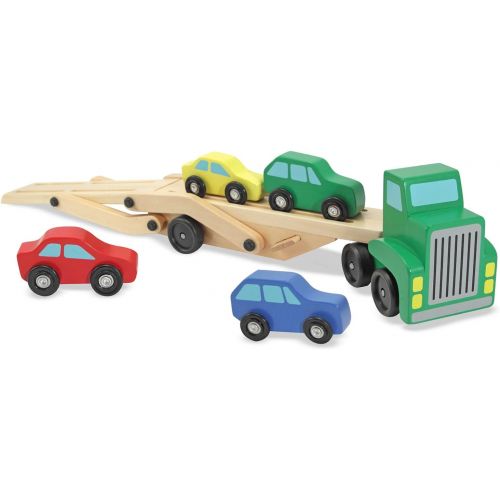  Melissa & Doug Car Carrier Truck & Cars Wooden Toy Set