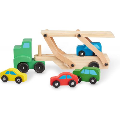  Melissa & Doug Car Carrier Truck & Cars Wooden Toy Set