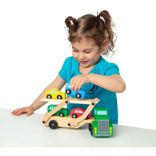  Melissa & Doug Car Carrier Truck & Cars Wooden Toy Set