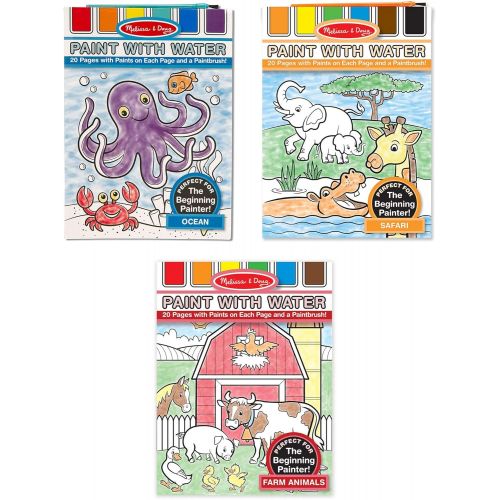  Melissa & Doug Paint with Water Bundle contains Farm, Ocean and Safari