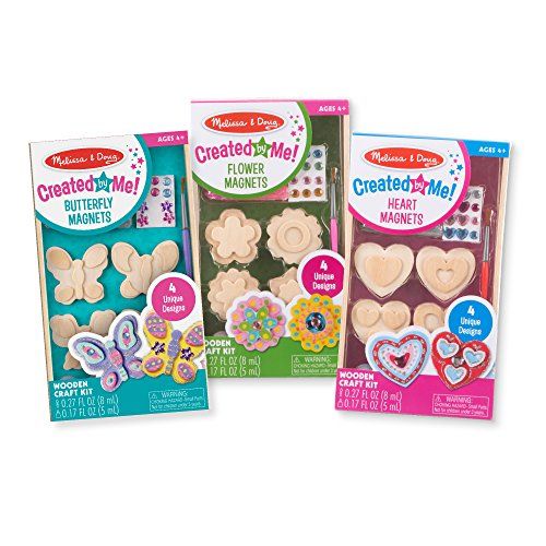  Melissa & Doug Paint & Decorate Your Own Wooden Magnets Craft Kit  Butterflies, Hearts, Flowers