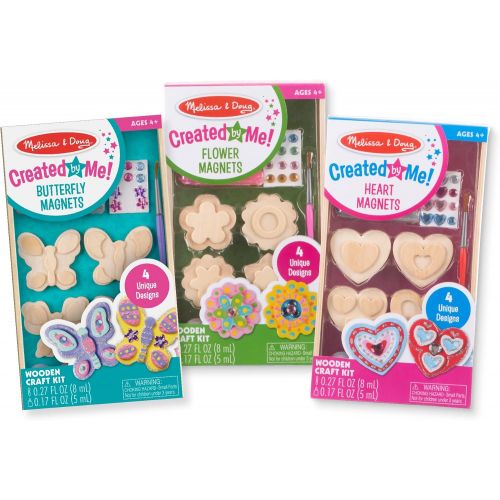  Melissa & Doug Paint & Decorate Your Own Wooden Magnets Craft Kit  Butterflies, Hearts, Flowers