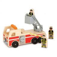 Melissa & Doug Wooden Fire Truck With 3 Firefighter Play Figures