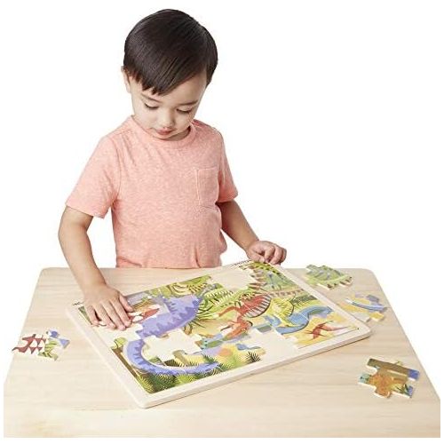  Melissa & Doug Dinosaurs Wooden Jigsaw Puzzle With Storage Tray (24 pcs)