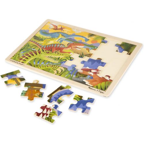  Melissa & Doug Dinosaurs Wooden Jigsaw Puzzle With Storage Tray (24 pcs)