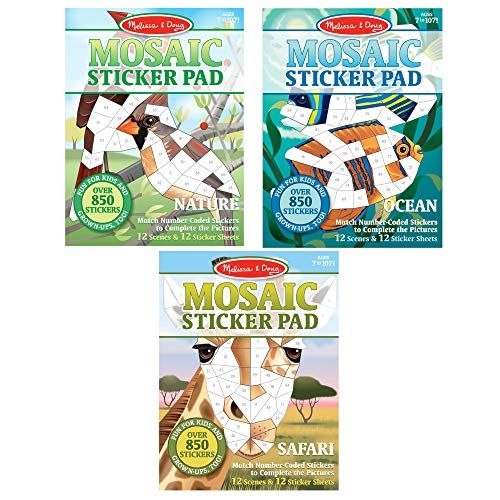  Melissa & Doug Mosaic Sticker Pad 3 Pack - Safari, Ocean and Nature