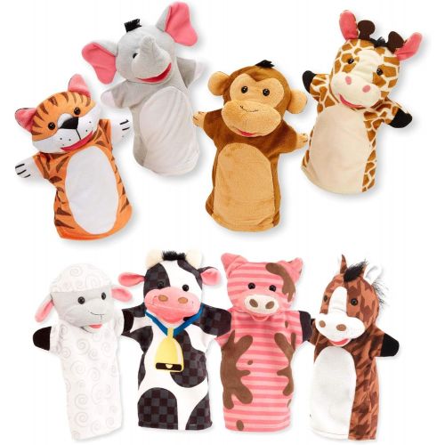  Melissa & Doug Hand Puppet Bundle - Farm & Zoo Friends