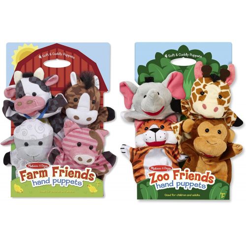  Melissa & Doug Hand Puppet Bundle - Farm & Zoo Friends