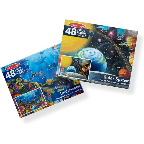  Melissa & Doug Floor Puzzle Bundle - Solar System & Underwater