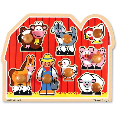  Melissa & Doug Jumbo Knob Puzzles - Shapes and Farm Animals