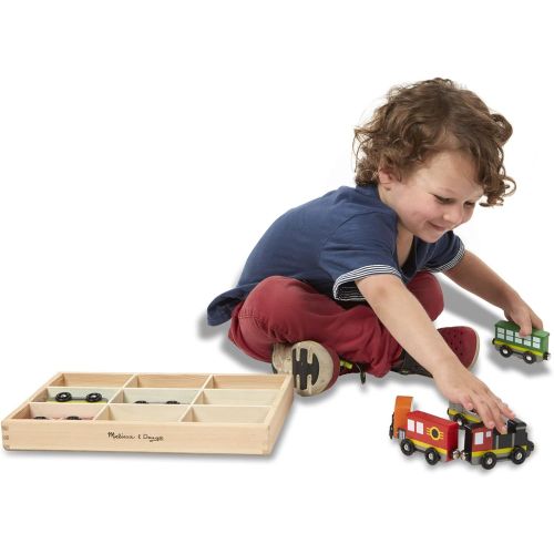  Melissa & Doug Wooden Train Cars