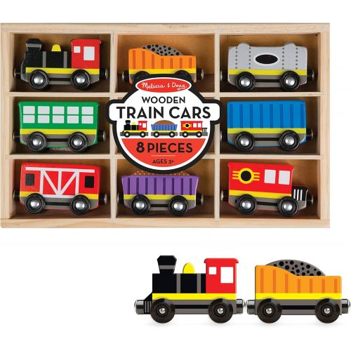  Melissa & Doug Wooden Train Cars