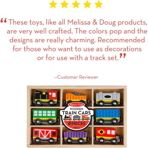  Melissa & Doug Wooden Train Cars