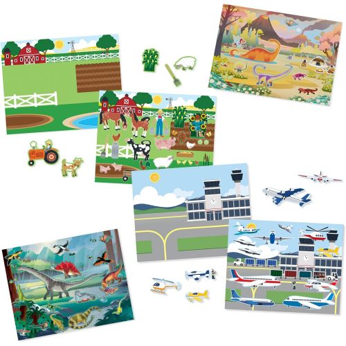  Melissa & Doug Reusable Sticker Bundle - Vehicles, Habitats and Prehistoric Themes