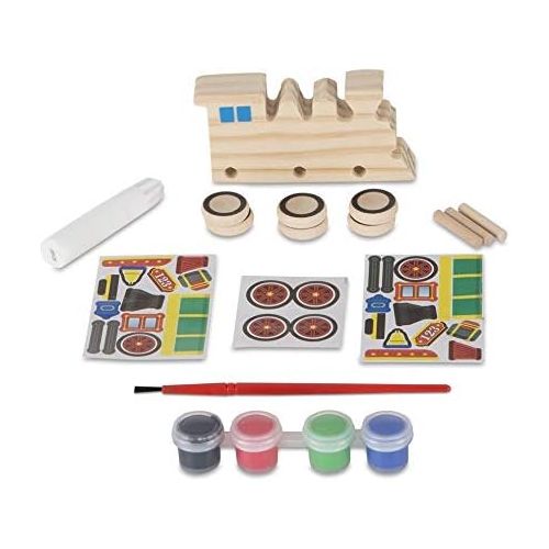  Melissa & Doug Decorate-Your-Own Wooden Craft Kits Set - Plane, Train, and Race Car