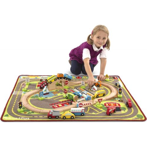  Melissa & Doug Deluxe Multi Vehicle Activity Rug Play Set