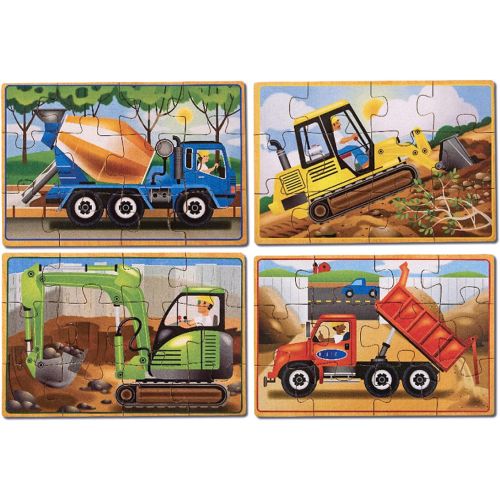  Melissa & Doug Wooden Jigsaw Puzzles in a Box - Construction