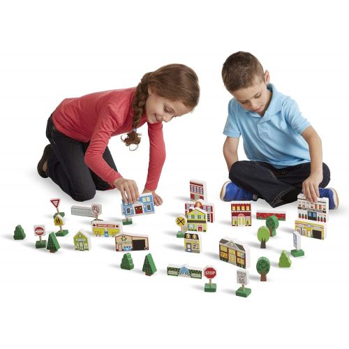  Melissa & Doug Wooden Town Play Set