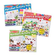 Melissa & Doug Sticker and Coloring Activity Pad 3-Pack  Alphabet, Numbers, Colors and Shapes