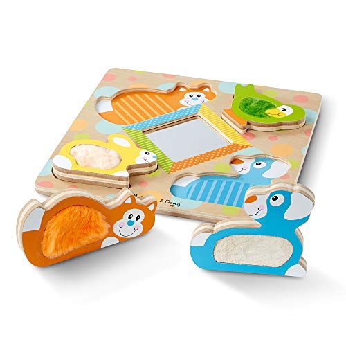  Melissa & Doug FIRST PLAY Touch & Feel Puzzle  Peek-a-Boo Pets