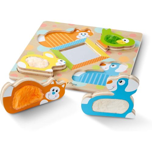  Melissa & Doug FIRST PLAY Touch & Feel Puzzle  Peek-a-Boo Pets