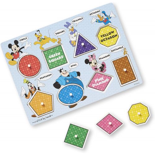  Melissa & Doug Disney Peg Puzzle Bundle-Alphabet, Numbers, Shapes & Colors