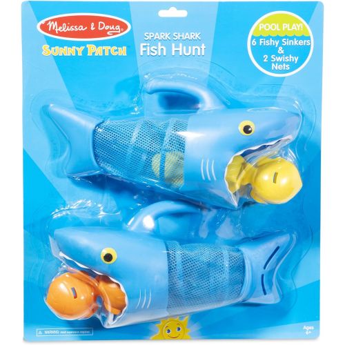  Melissa & Doug Sunny Patch Spark Shark Fish Hunt Pool Game With 2 Nets and 6 Fish to Catch