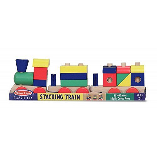  Melissa & Doug Stacking Train - Classic Wooden Toddler Toy (18 pcs)