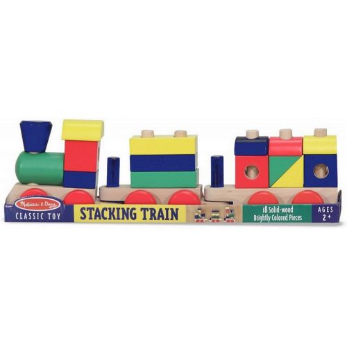  Melissa & Doug Stacking Train - Classic Wooden Toddler Toy (18 pcs)