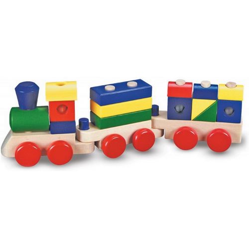  Melissa & Doug Stacking Train - Classic Wooden Toddler Toy (18 pcs)