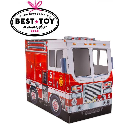  Melissa & Doug Fire Truck Indoor Corrugate Cardboard Playhouse (4 Feet Long, Great Gift for Girls and Boys - Best for 3, 4, 5 Year Olds and Up)