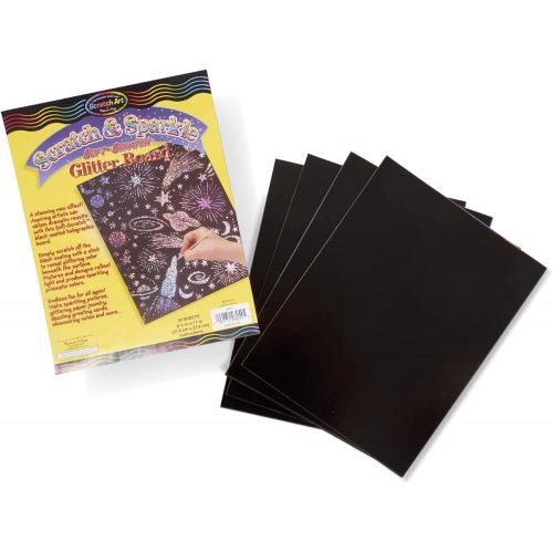  Melissa & Doug Scratch Art Scratch and Sparkle Boards - 30 Black-Coated Holographic Boards