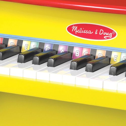  Melissa & Doug Learn-to-Play Piano (Musical Instruments, Solid Wood Construction, 25 Keys and 2 Full Octaves, 11.5” H x 9.5” W x 16” L, Great Gift for Girls and Boys - Best for 3,