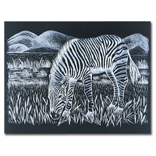  Melissa & Doug Scratch Art Scratchboard - 50-Pack, Shimmering Silver on Black Background