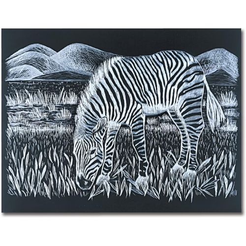  Melissa & Doug Scratch Art Scratchboard - 50-Pack, Shimmering Silver on Black Background