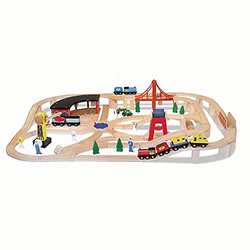  Melissa & Doug Wooden Railway Set